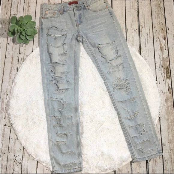 𝅺signature8 ripped destroyed ankle jeans - Picture 1 of 8